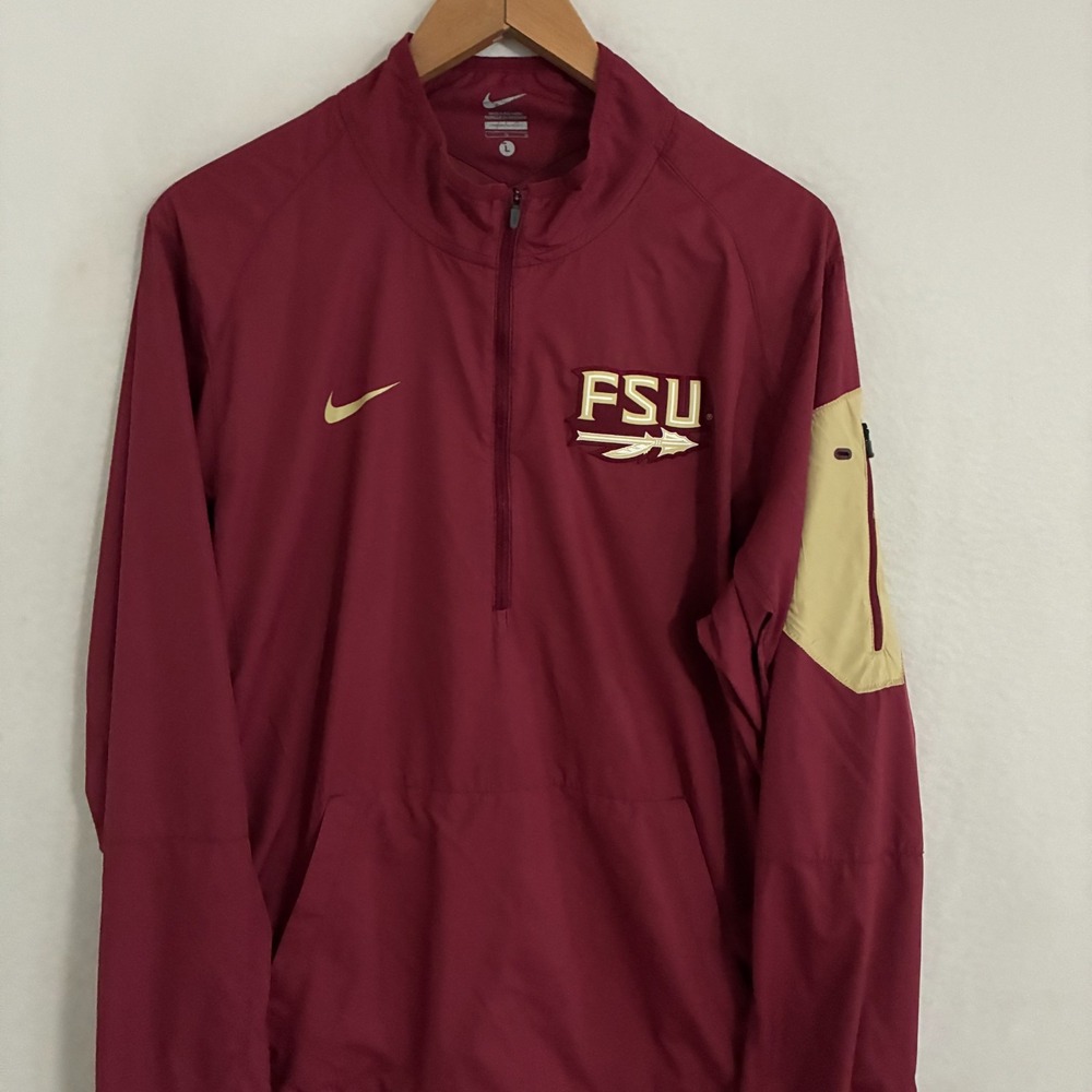 Nike Florida State University Seminoles 1/2 Zip Pullover Mens L Lightweight FSU - Picture 2 of 8